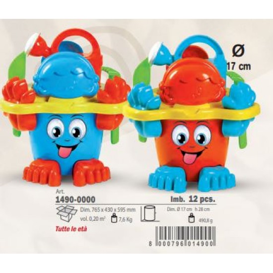 Balde praia c/ acessórios 17*28cm 1490B