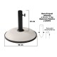 Base chapéu redonda branco d36cm 11kg 15148