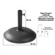 Base chapéu redonda preta d24cm 15kg 15150