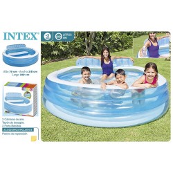 Piscina insuflável intex familiar 224*216*78cm e 590 litros 57190