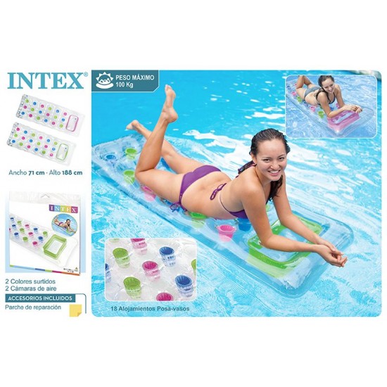 Colchão insuflável c\copos intex 188*71 cm 59894