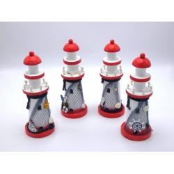 Farol em madeira vermelho 20×8,5cm 656010