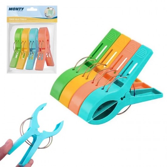 Saco c\4 molas para afixar toalha á cadeira 15*5cm 702994