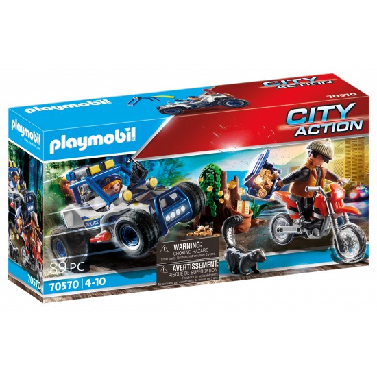 Playmobil carro todo terreno mais moto da city action 70570
