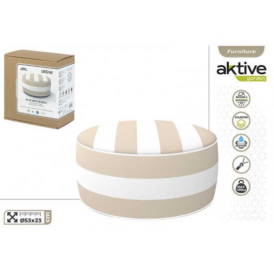 Puf insuflável em bege d53*23cm 79038