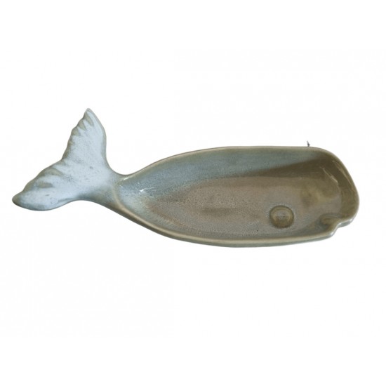 Cor Pastel - Baleia em louça areia 20*6.5*3cm as1036-20