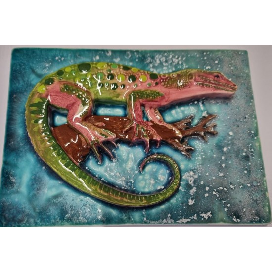 Azulejo com relevo 19*14cm lagartos