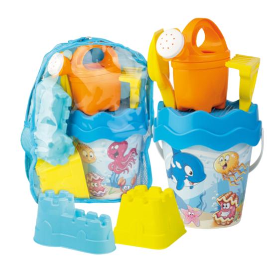 Balde praia em mochila c/acessórios 28*12*36cm 7246