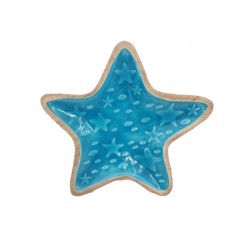 Peça madeira azul travessa 21,5*20*2,5cm - 24F515A