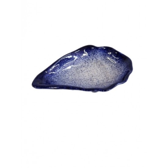 Ostra grande pintada e vidrada 19*11cm