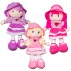 Bonecas de trapo em tons rosa 35cm 72008