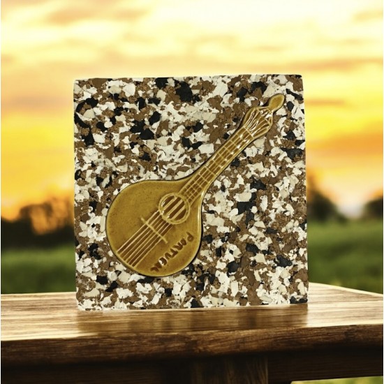 Base cortiça reciclada quadrada c/guitarra 11*11cm - BASEQGA