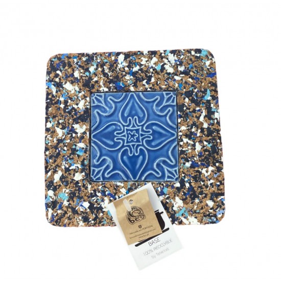 Base cortiça reciclada quadrada c/ azulejo 15x15cm QADPQ