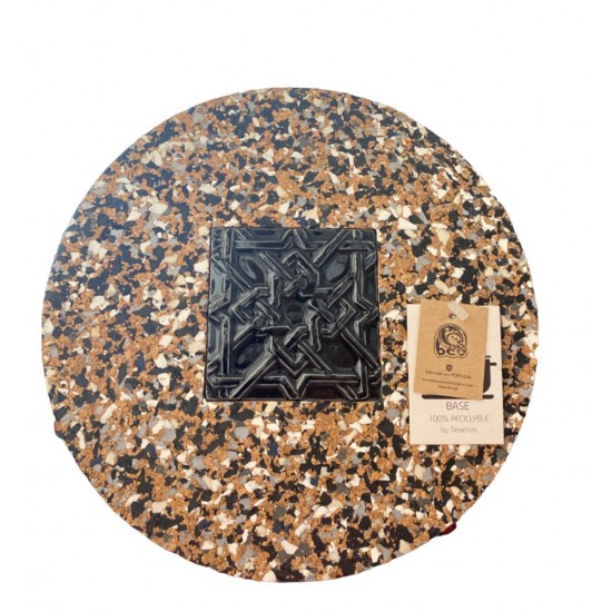 Base cortiça reciclada redonda c/ azulejo 22cm BASEPQ