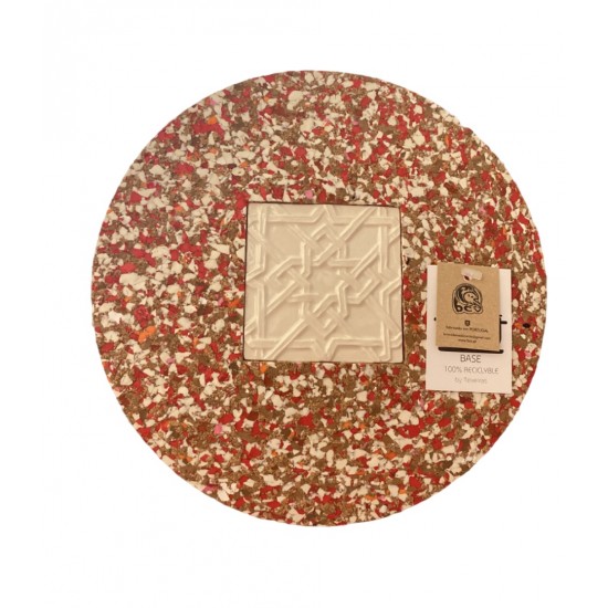 Base cortiça reciclada redonda c/ azulejo 22cm BASEPQ