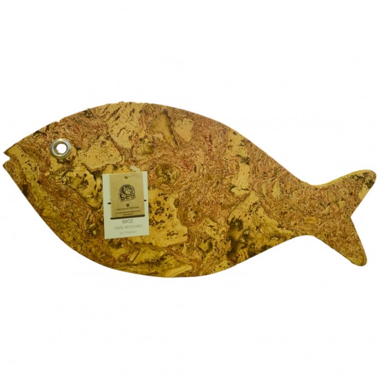 Base cortiça em nuvem peixe grd 36*16cm - PEIXGRDCOR