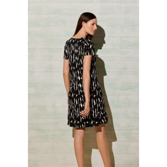 Vestido médio com cores pretas e brancas - 85937