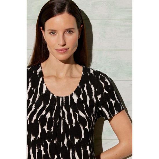 Vestido médio com cores pretas e brancas - 85937