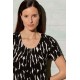 Vestido médio com cores pretas e brancas - 85937