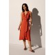 Vestido senhora laranja de alças S-L - 86022