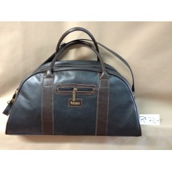 Saco viagem em pele preto\castanho 48*21*25 cm 727 